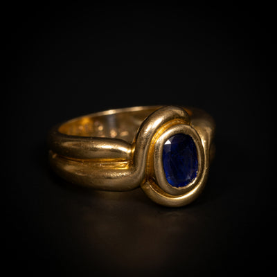 Vintage gouden ring met saffier - #2