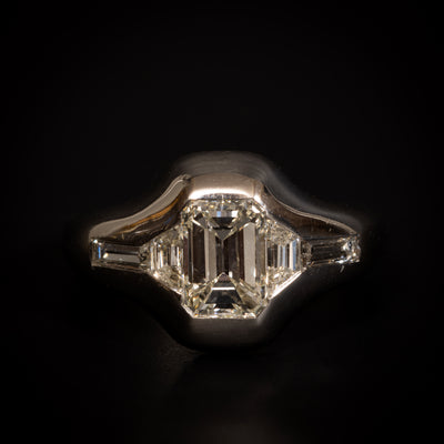 Platina ring met diamant - #3