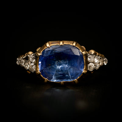 Georgian ring met saffier en diamant - #2