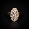 Diamanten Art Deco ring in platina en witgoud - #1