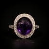 Antique platinum ring with amethyst