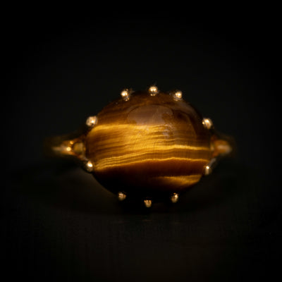 Gouden ring met tijgeroog - #3