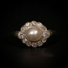 Antique gold ring with natural pearl and diamonds - #3