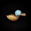 Duck-shaped brooch with enamel and sapphire - #3