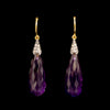 Antieke oorhangers met amethist en diamant - #1
