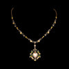 Antique necklace and pendant with opal, diamonds and enamel