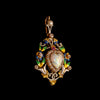 Antique necklace and pendant with opal, diamonds and enamel - #10