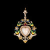 Antique necklace and pendant with opal, diamonds and enamel - #4