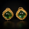 Vintage clip-on earrings with tourmaline - #1