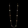 Vintage lang collier met gekleurde stenen