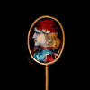 Gouden reversspeld met portret in email