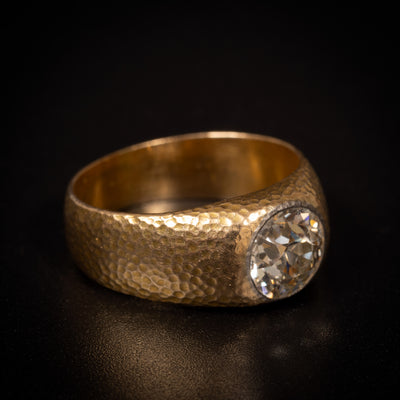Antique gold ring with old-cut diamond - #2