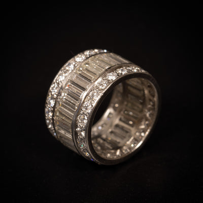 Vintage platinum ring with diamond - #2