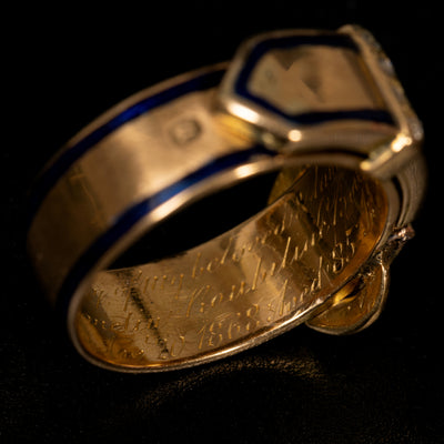 Antieke Engelse gespring met diamant en email - #3