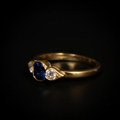 Gouden ring met saffier en diamant - #3