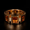 Gouden ring met gele saffier en diamant