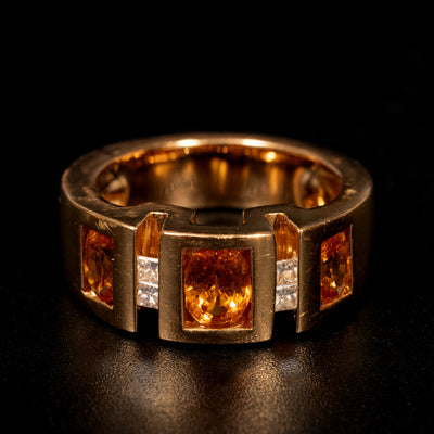 Gold ring with yellow sapphires and diamonds - #2