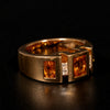Gold ring with yellow sapphires and diamonds - #5