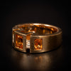 Gold ring with yellow sapphires and diamonds - #4