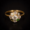 Victoriaanse ring met diamant en gekleurde stenen