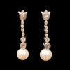 Antieke oorbellen met diamanten en parels