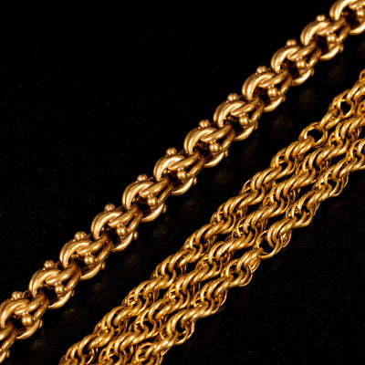 Antique watch chains with key - #5