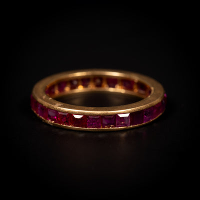 Vintage gold eternity ring with rubies - #2