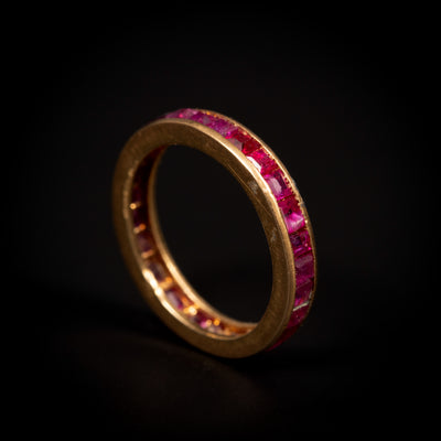 Vintage gold eternity ring with rubies - #1