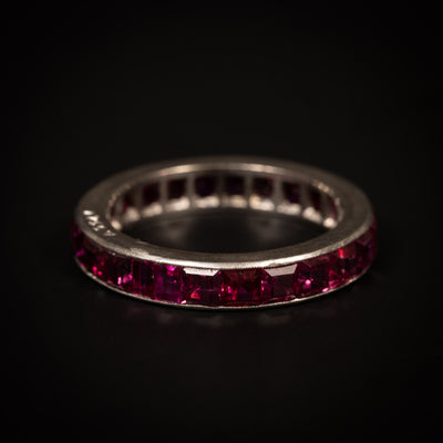 Platinum eternity ring with rubies - #1