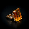 Vintage gold ring with citrine and diamond - #6