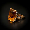 Vintage gold ring with citrine and diamond - #4