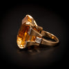 Vintage gold ring with citrine and diamond - #3