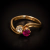 Toi-et-moi ring met robijn en diamant - #1