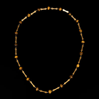 Vintage gold necklace with tiger's eye - #3