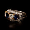 Gold ring with sapphire and diamond - #1