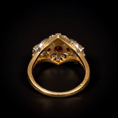 Vintage gold ring with ruby ​​and diamond - #4
