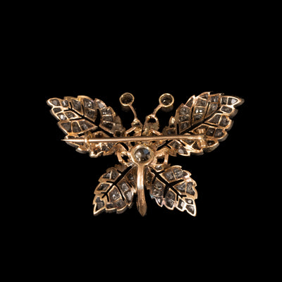 Antique butterfly brooch with diamond - #2