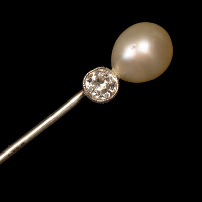 Reversspeld met parel en diamant - #4