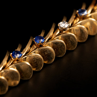 Gouden armband met blauwe saffier en diamant - #8