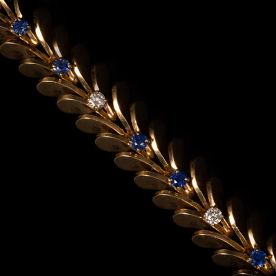 Gouden armband met blauwe saffier en diamant - #5