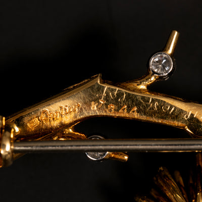 Takbroche met robijn en diamant - #6