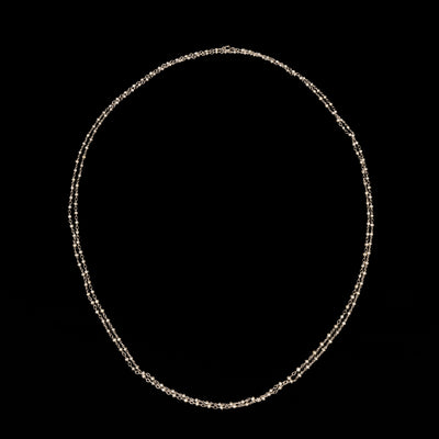 Long platinum necklace with natural pearls - #4