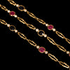 Vintage gouden collier met diamant, saffier en robijn