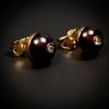 Antieke oorbellen met granaat en diamant