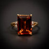Vintage ring with citrine and diamonds