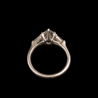 Vintage platinum ring with diamonds - #4