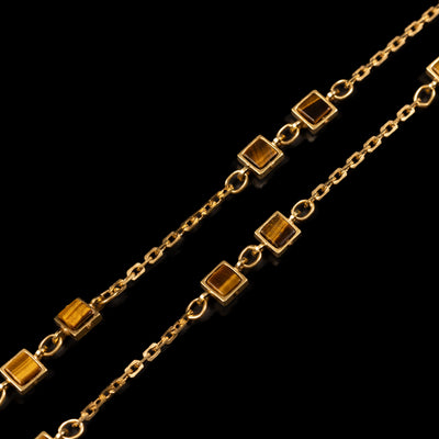 Vintage tiger's eye necklace - #1