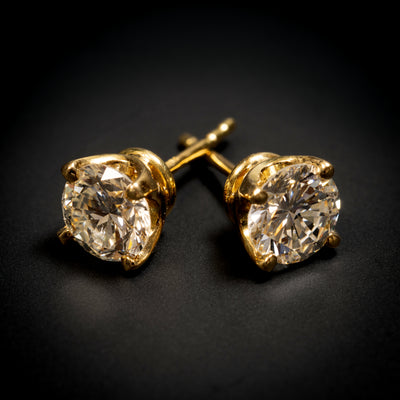 Gold earrings with diamonds - #2
