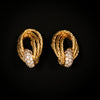 Vintage gouden oorbellen met diamant
