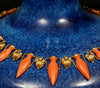 Antique coral and gold necklace, archaeological revival